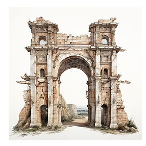 Ancient arch in the park Painting